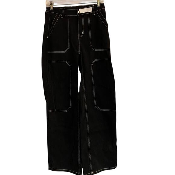 Dokotoo Women’s Black Utility Jeans Small High Rise - Picture 2 of 5